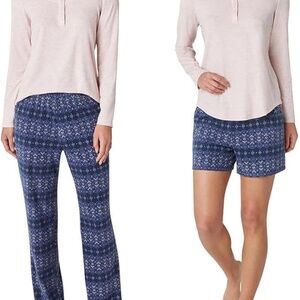 Eddie Bauer Womens 3 piece waffle fleece sleep set Size Small NWT